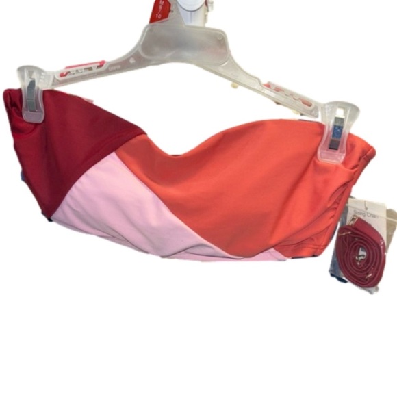 Time and Tru Women's Color Block Bandeau Bikini Top - Picture 2 of 5